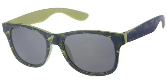 Børne Solbrille Gul med Dino print og sorte glas