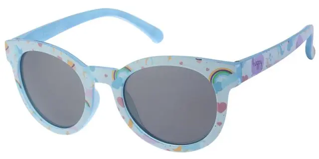 Børne Solbrille Blå med Tryk og Sorte glas
