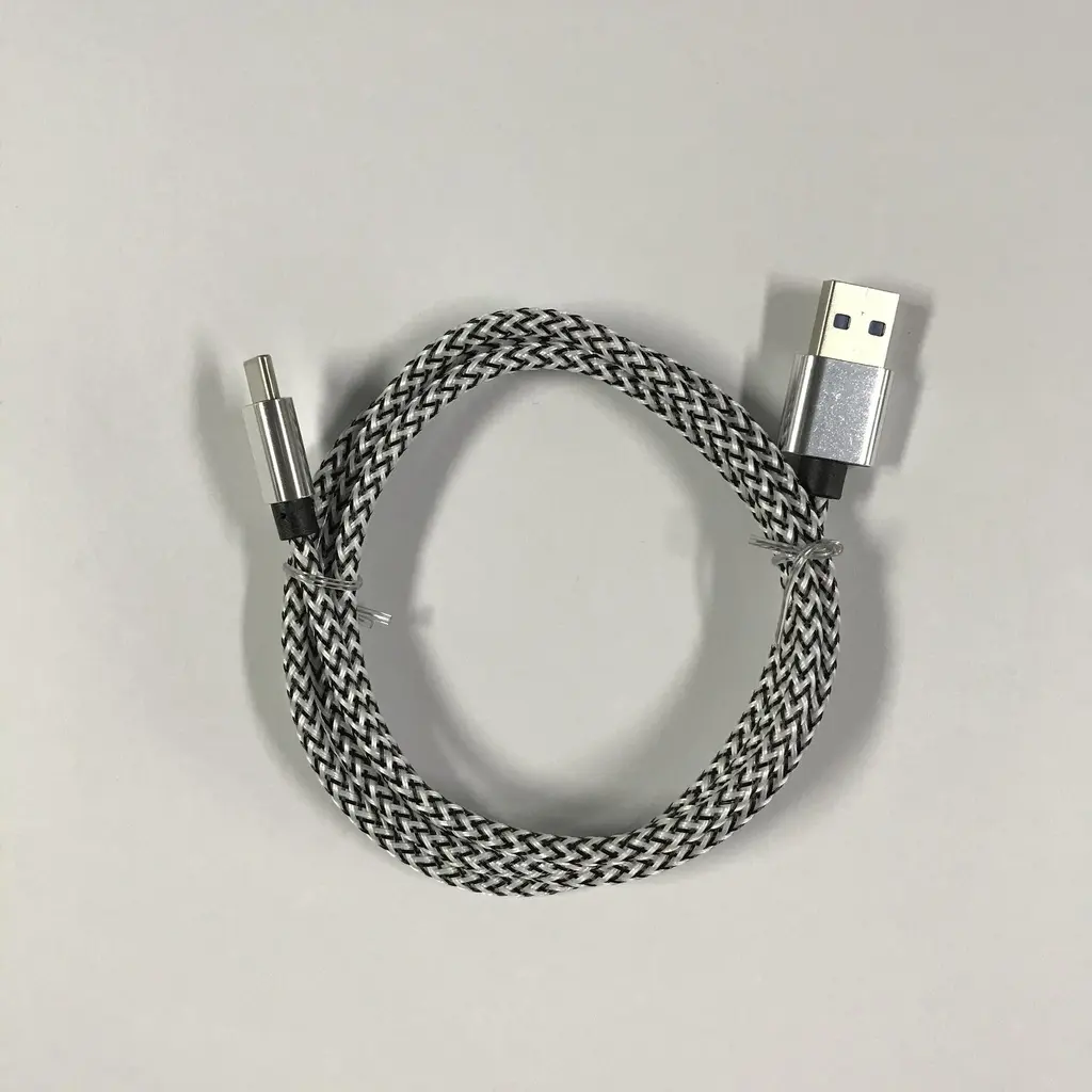 USB C til USB A flettet hvidt kabel 1.0 m 2.4 ampere