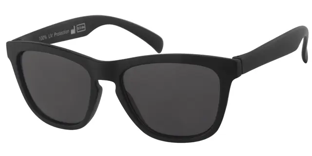Børne Solbrille mat sort med Sorte glas