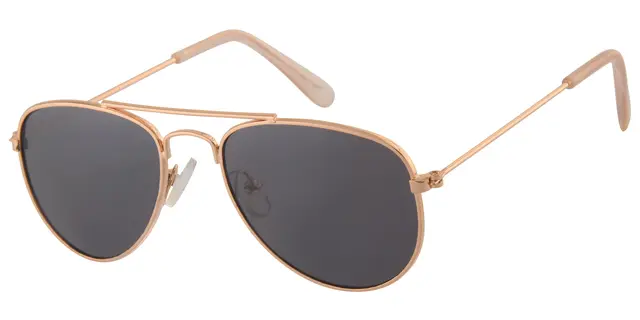 Solbrille aviator rosa guld med sorte glas og pink hockeyænder