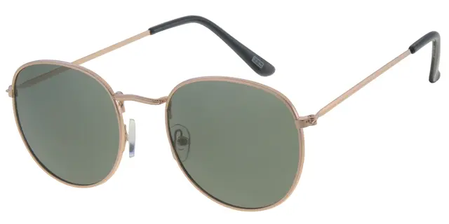 Solbrille guld metal stel med grønne glas
