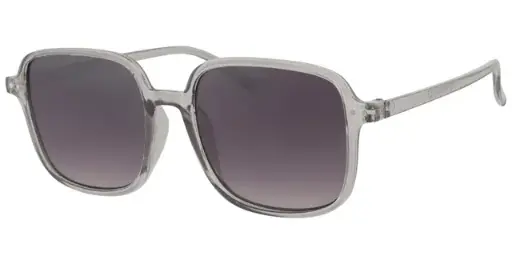 [404583-60859] Solbrille transparent grå model med sølv dekoration samt sort graduerede glas