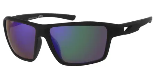 [404600-70185] Sports Solbrille sort gummi model med is blå coatede  glas