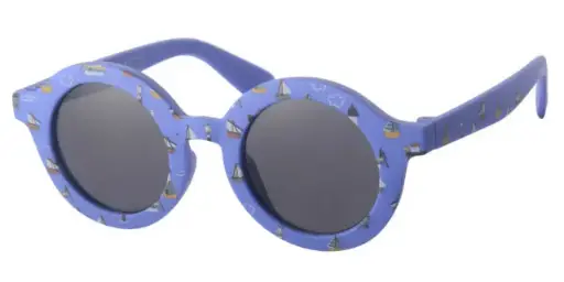 [505345-26036] Solbrille blå med print og sorte glas