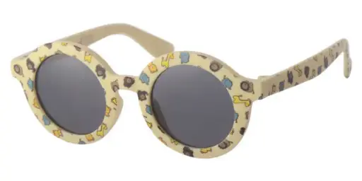 [505347-26036] Solbrille mat gul med print og sorte glas