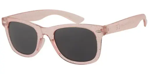 [505294-26034] Sunglass with pink glitter transparent frame and silver decoration