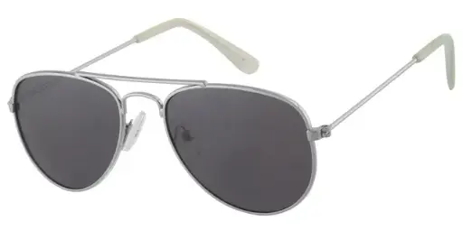 [505301-13003] Solbrille aviator sølv med sorte glas og blå hockeyænder