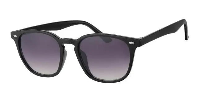 Solbrille sort med sølv dekoration og sorte graduerede glas