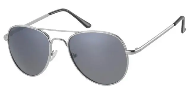 Børne Solbrille blank sort med sorte glas