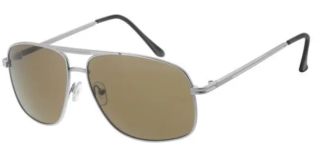 [404391-10337] Solbrille Klassisk herre model sølv stel med sorte glas