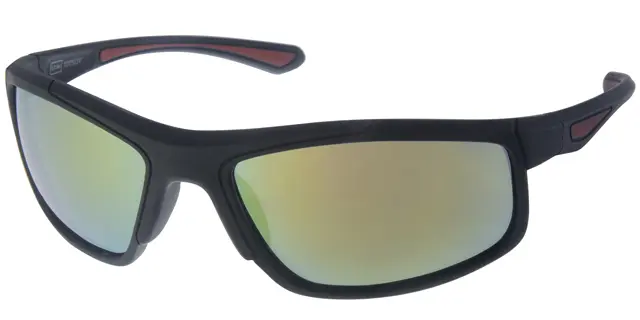 Sportsbrille mat sort guld spejlglas