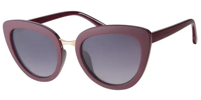 Solbrille dame bordeaux stel med sorte glas
