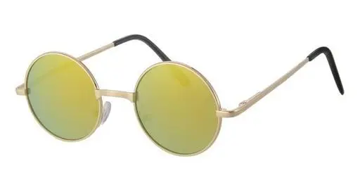 [505200-23002] Børne Solbrille guld stel med orange spejl glas