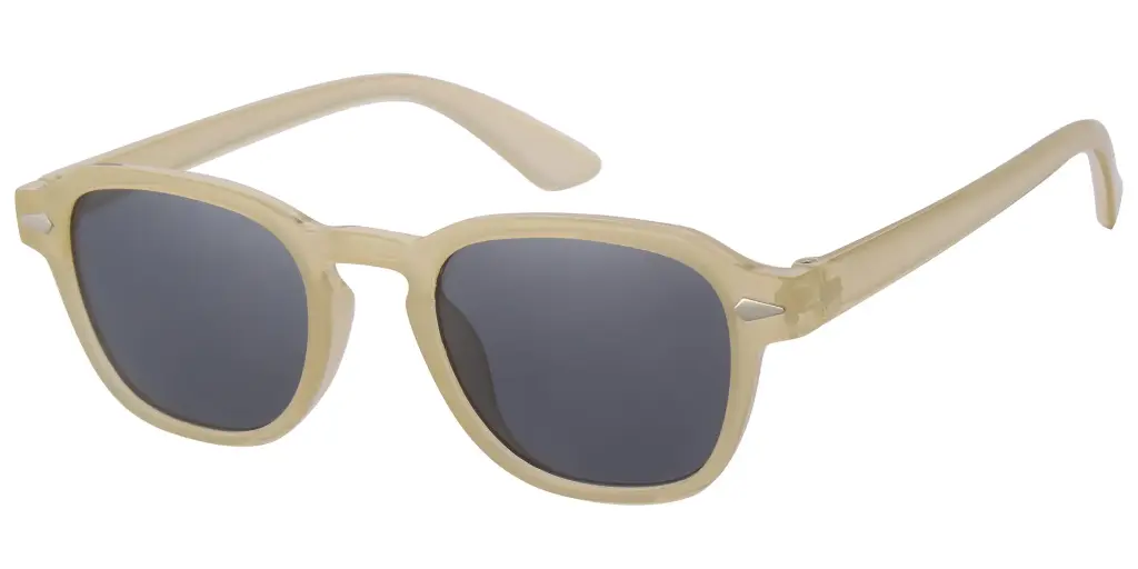 Solbrille fersken med dekoration og sorte glas 