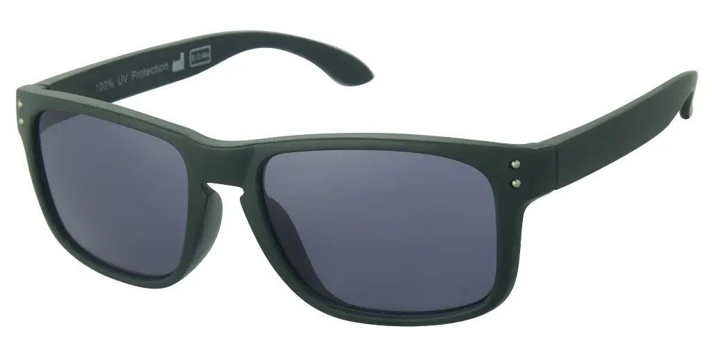 Solbrille mat grøn sport med sorte glas