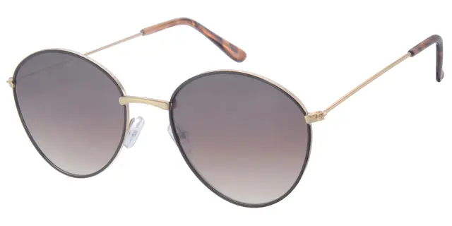 Solbrille guld metal model med brune graduerede glas