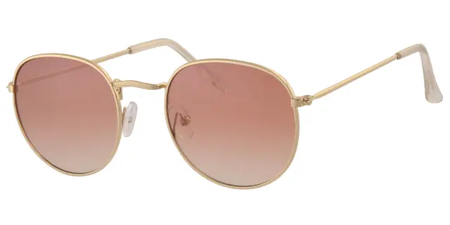 Solbrille lys guld farvet metal model lys brun graduerede glas