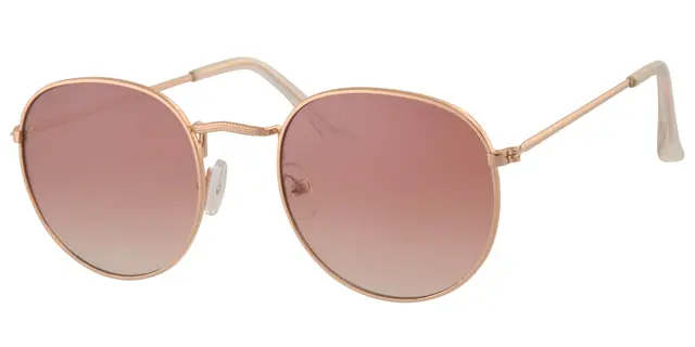 Solbrille rosa guld farvet metal model lys pink graduerede glas