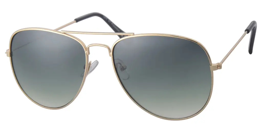 Solbrille aviator guld metal model sorte glas
