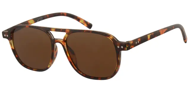 Solbrille brun leopard Carrera model med sølv dekoration samt brune glas