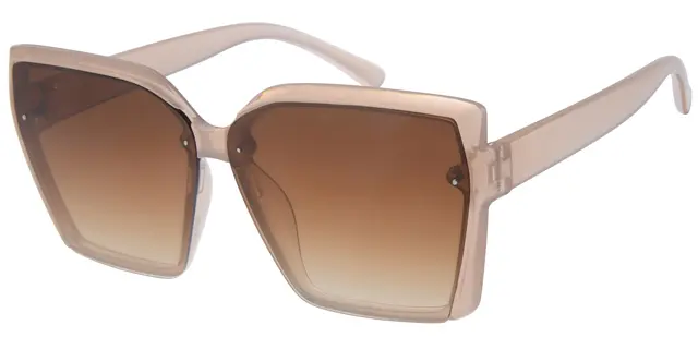 Solbrille transparent pink model med brune graduerede glas
