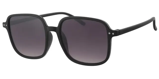 Solbrille sort model med sølv dekoration samt sort graduerede glas