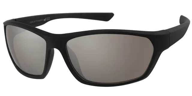 Sports Solbrille sort gummi model med sølv spejl glas