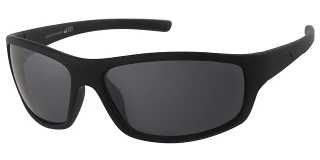 Sports Solbrille sort gummi model med sorte glas