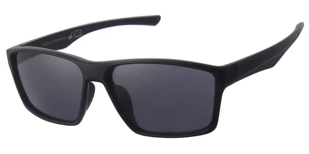 Sports Solbrille sort gummi model med sorte glas