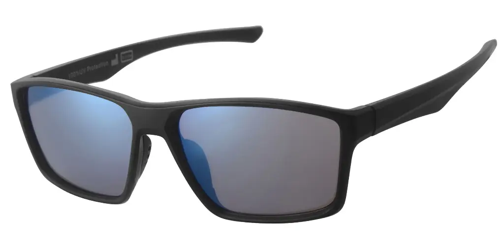 Sports Solbrille sort gummi model med si blå coatede glas