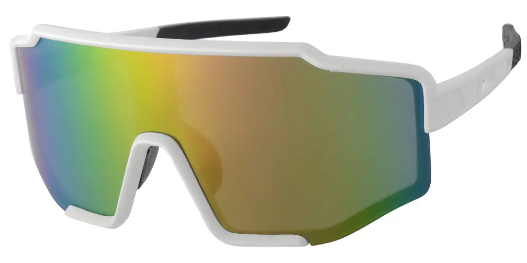 Sports Solbrille hvid model med guld coatede glas