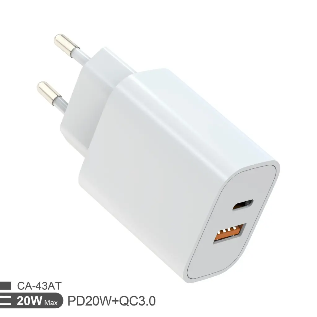 240 Volts Lader PD 20 Watt USB A & C