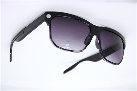 Solbrille sort m. leopard ramme