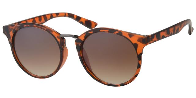 Dame solbrille med gun dekoration - brun leopard med brune graduerede glas