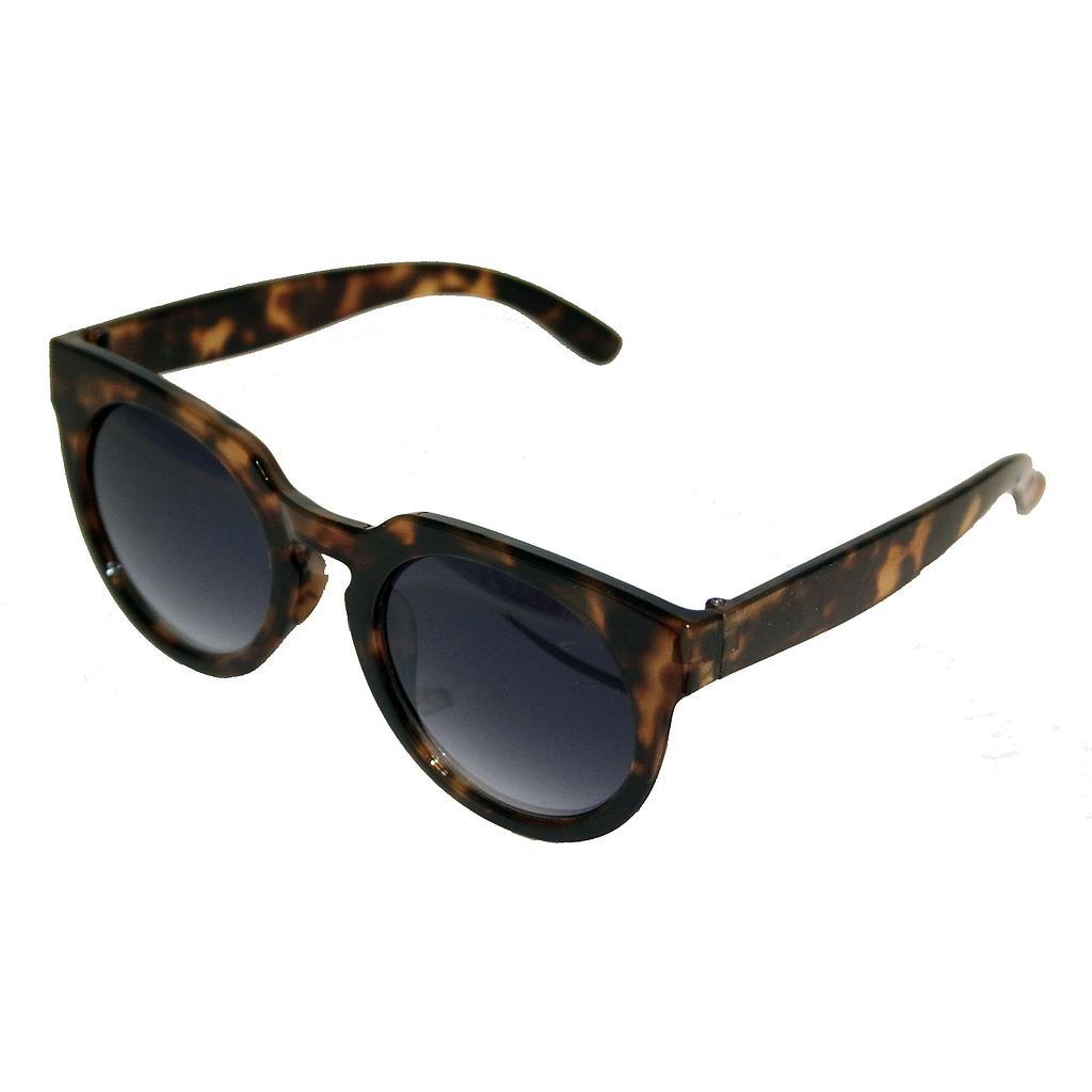 Dame solbrille blank leopard med sorte glas