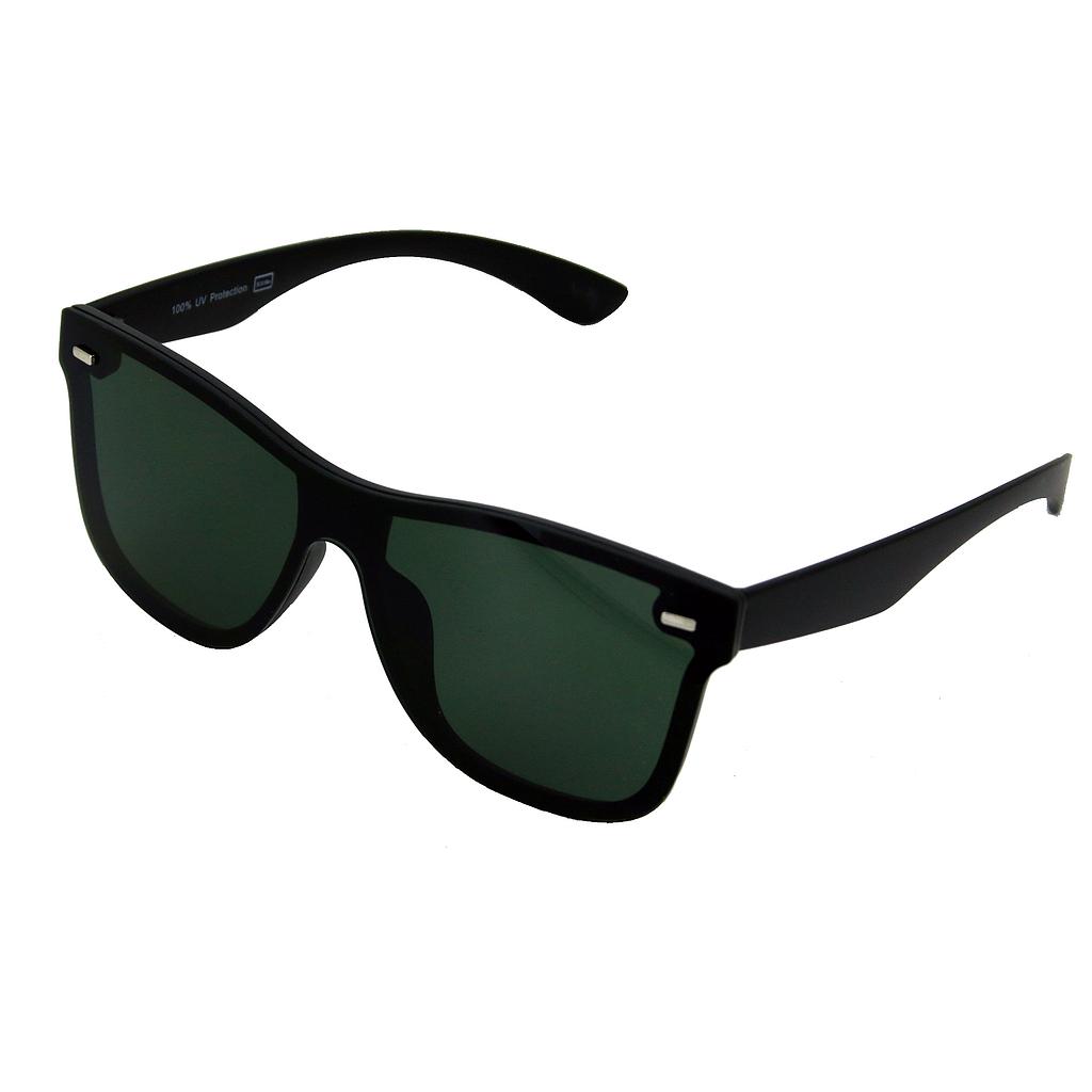 Solbrille mat sort med grønne glas