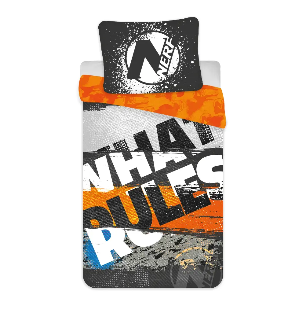 Nerf Sengesæt 140X200 + Hovedpude 60x63 cm 100% Bomuld med 2 designs