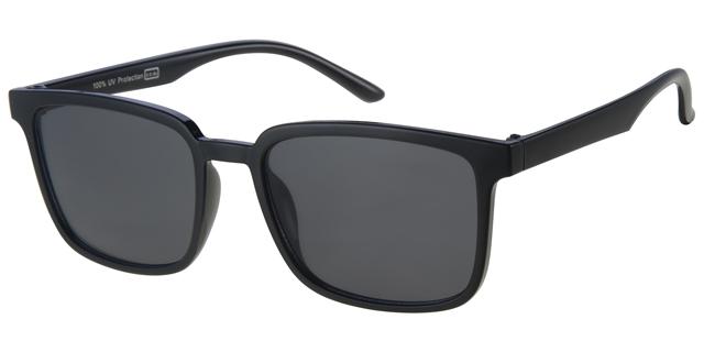 Solbrille sort med sorte glas