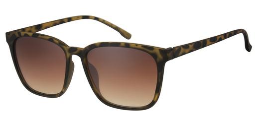 Solbrille gul leopard med brune graduerede glas