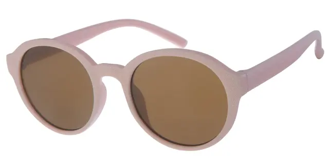 Solbrille pink med glimmer og Brune Glas