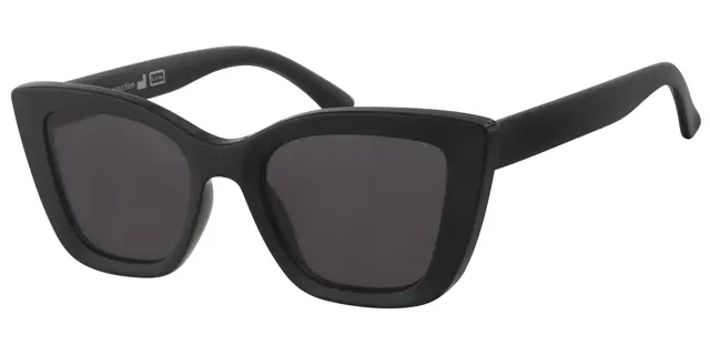 Solbrille blank sort med sorte glas