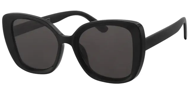 Solbrille sort med sorte glas