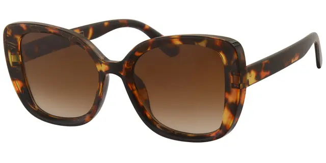 Solbrille brun leopard med brune graduerede glas