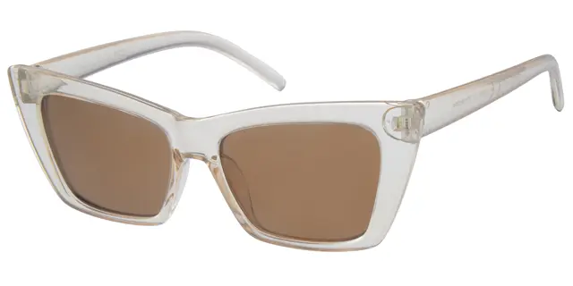 Solbrille transparent lys brun med brune glas