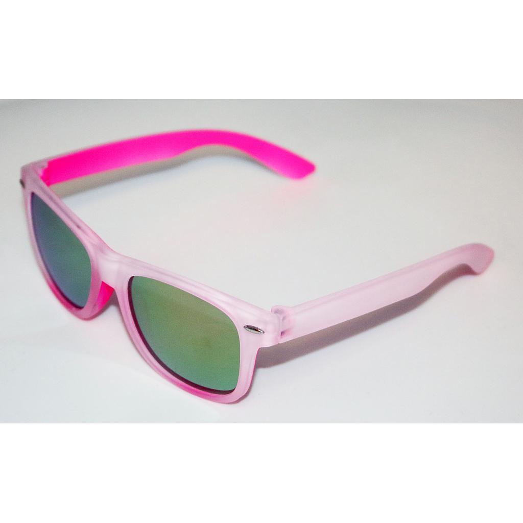 Børne Solbrille transperant front pink backing med coatede glas