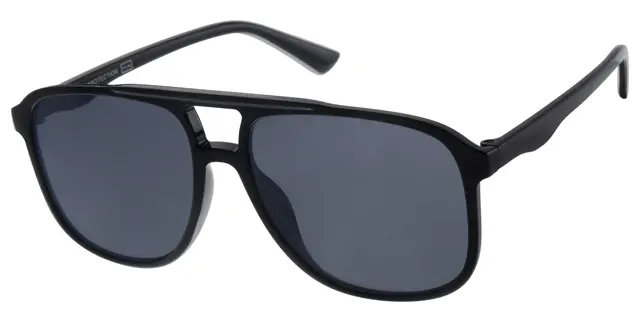 Solbrille sort med sorte glas