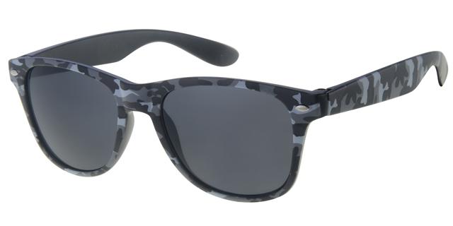 Børne Solbrille Sort wayfarer vinter med camouflage og sorte glas