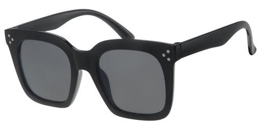Børne Solbrille blank sort modebrille med sorte glas