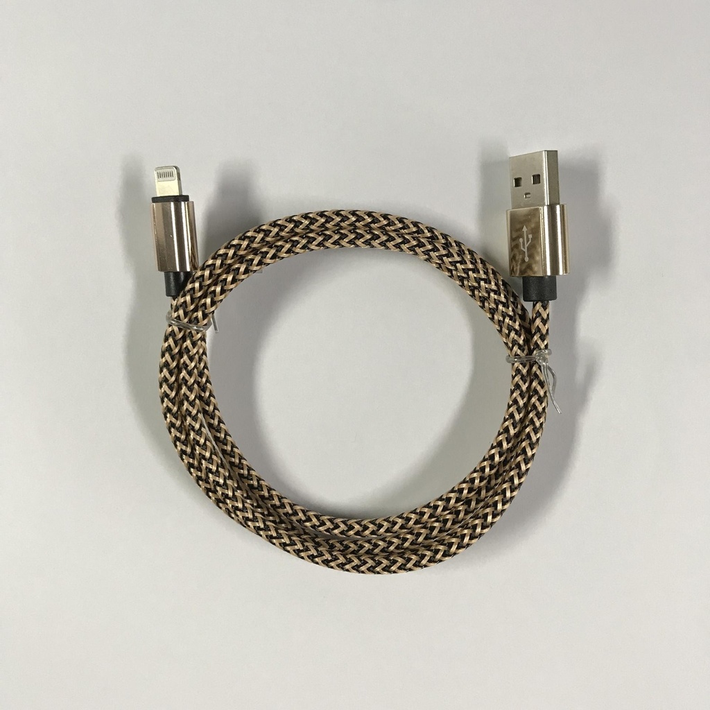 Iphone til USB A kabel guld flettet 1.0 m 2,4 ampere